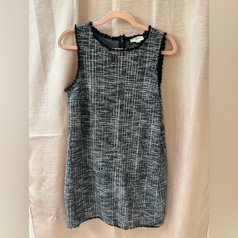 LOFT Outlet Textured Tweed Sleeveless Dress - Petite Small